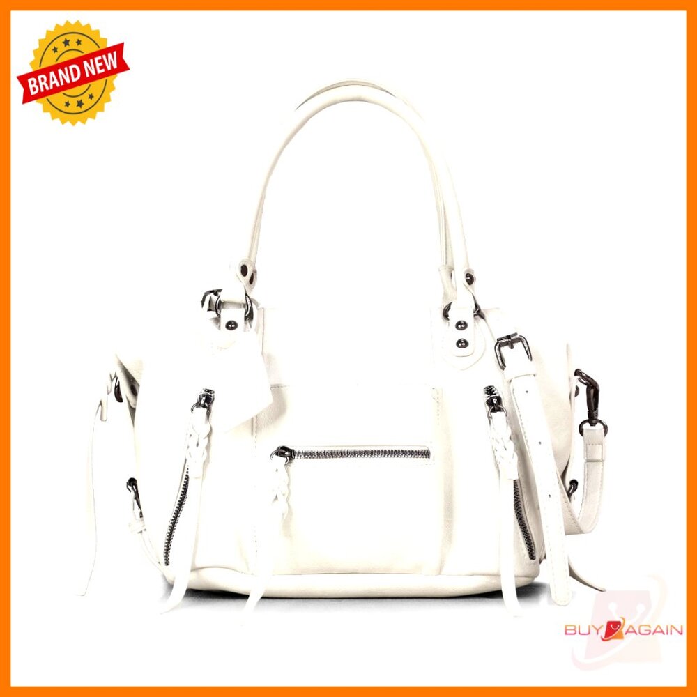 Vegan Leather Tote Bag With Adjustable Straps, 8l Capacity, Multiple Pockets